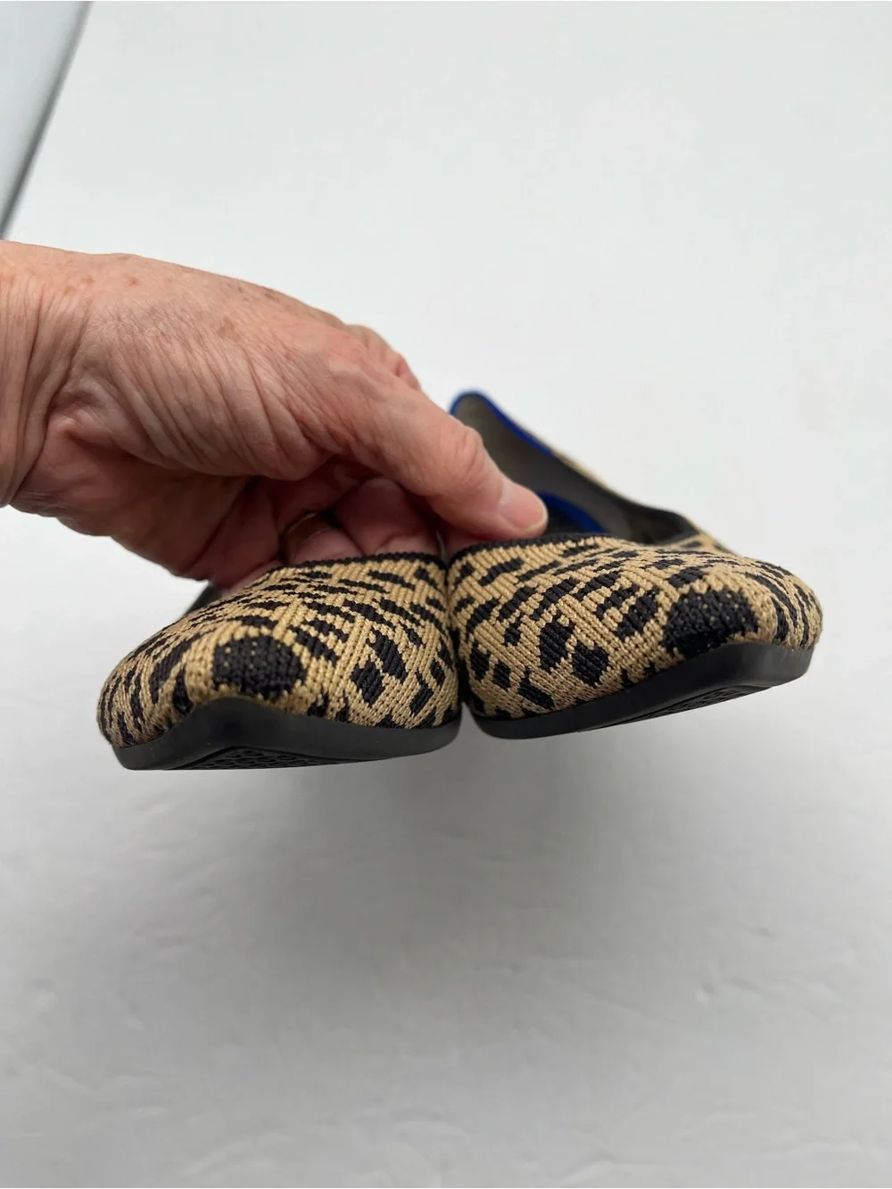 Rothy's The Point Leopard Print Pointed Flats W8 Tan Black Comfort Sustainable